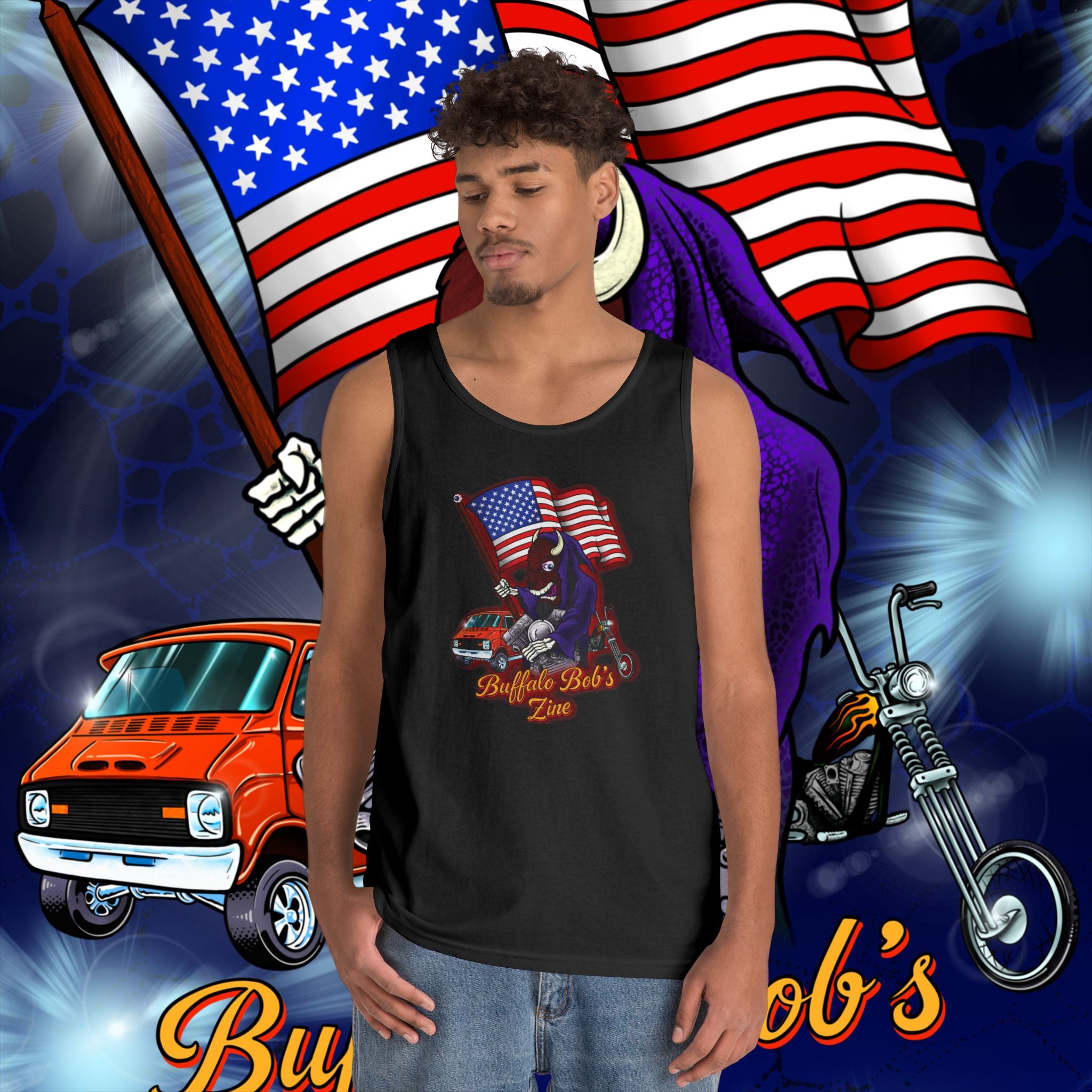 Buffalo Bob's Zine Merica' Graphic Tank Top