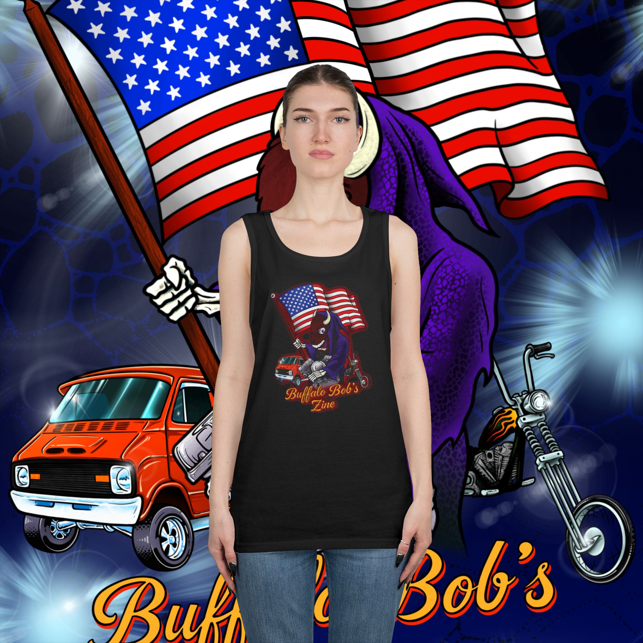 Buffalo Bob's Zine Merica' Graphic Tank Top